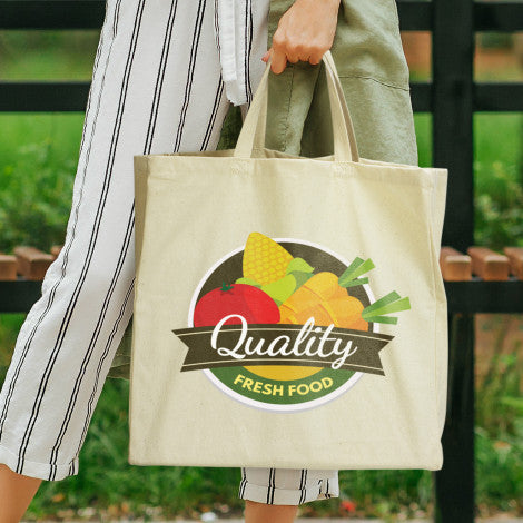 Canvas Cotton Galleria Shopping Tote Bag - Short Handles