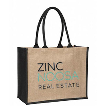 Laminated Jute Supermarket Bag - Black