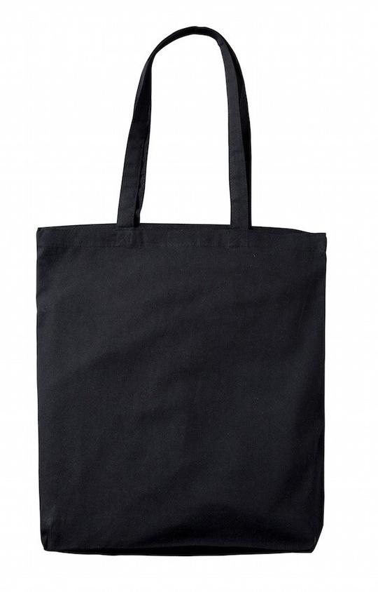 Black Cotton Tote Bag with Base Gusset